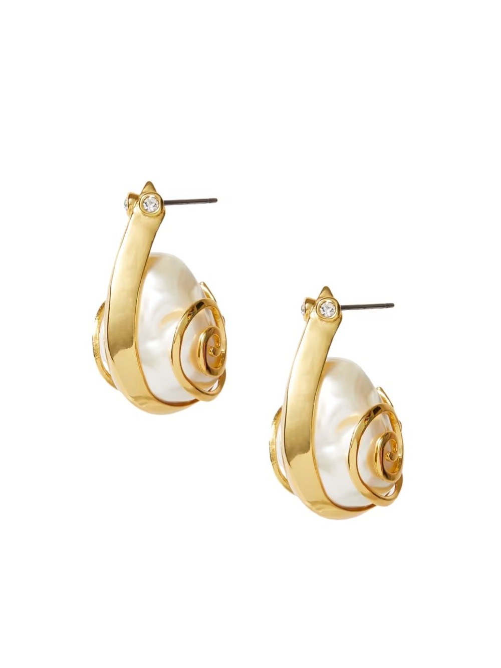 Lele Sadoughi Snail Hoop Earring in Pearl